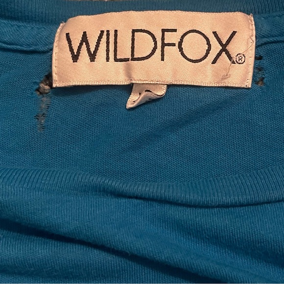 WILDFOX | Distressed Mermaid Skeleton Blue T Shirt | XS - Picture 15 of 16